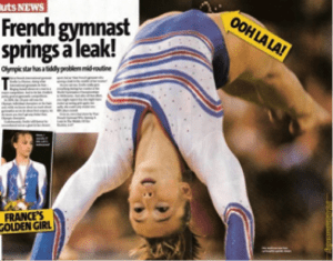 gymnast peeing